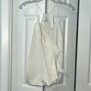 New York & Company‎ White Ruffle Top